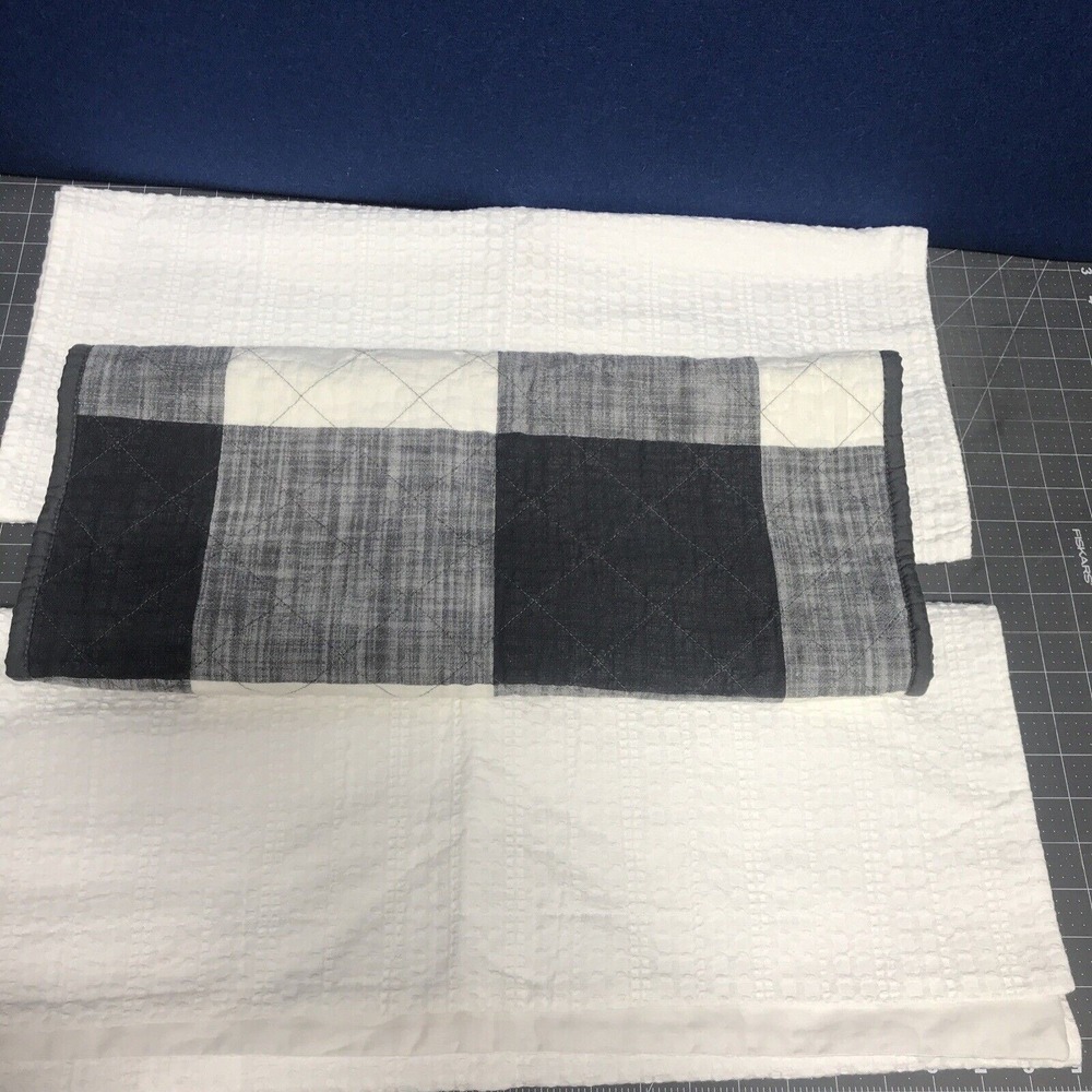 Pillow Sham Set 1 Gray And White‎ 20"x36" 2 White 24"x40"